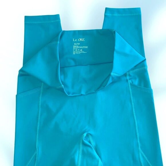 BANDIER Leggings Le Ore NWT Lucca High Rise Pocket Full Length Jade Size XS - Picture 7 of 11
